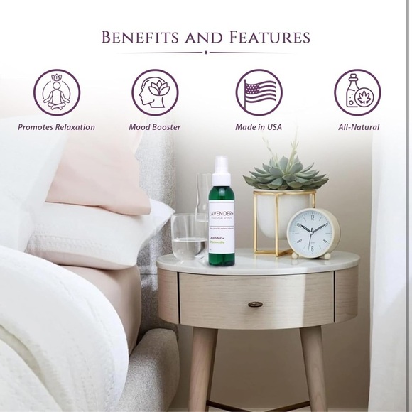 Lavender Sleep Serum for Pillows, Linens & Pajamas - Calming Chamomile Amethyst‌ - Picture 3 of 5